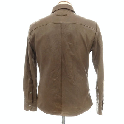 【中古】エポカウォモ EPOCA UOMO ラムレザー シャツジャケット アッシュブラウン【 46 】【 状態ランクC 】【 メンズ 】