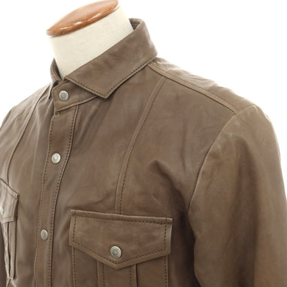 【中古】エポカウォモ EPOCA UOMO ラムレザー シャツジャケット アッシュブラウン【 46 】【 状態ランクC 】【 メンズ 】