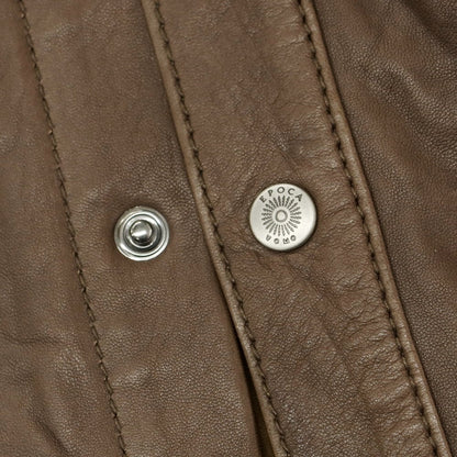 【中古】エポカウォモ EPOCA UOMO ラムレザー シャツジャケット アッシュブラウン【 46 】【 状態ランクC 】【 メンズ 】