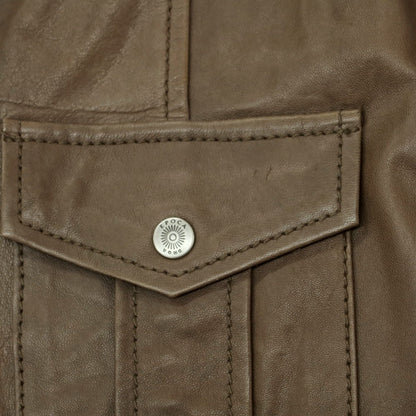 【中古】エポカウォモ EPOCA UOMO ラムレザー シャツジャケット アッシュブラウン【 46 】【 状態ランクC 】【 メンズ 】