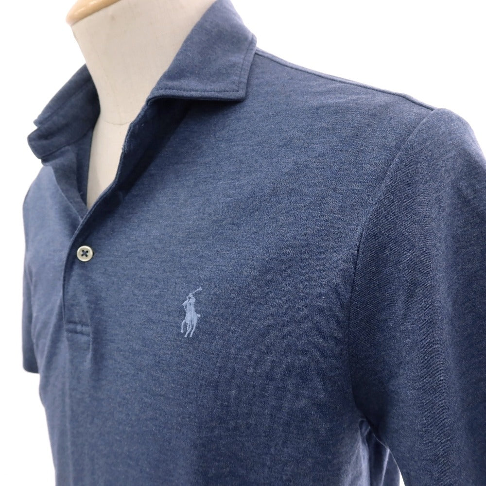 【中古】ポロ ラルフローレン Polo Ralph Lauren コットン ジャージー 半袖ポロシャツ ネイビーブルー【サイズXS】【 状態ランクB 】【 メンズ 】