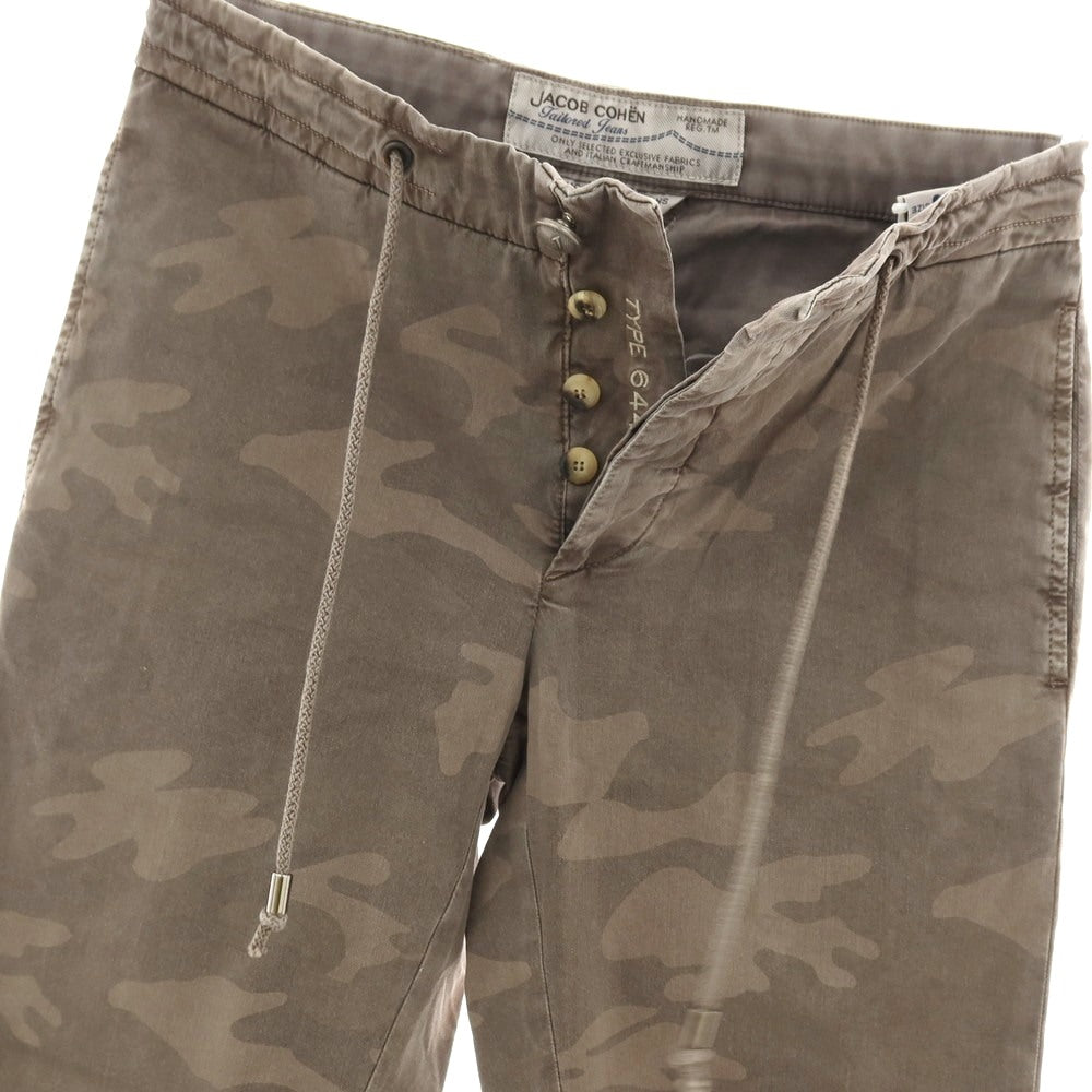 【中古】ヤコブコーエン JACOB COHEN PW644 COMF-H ストレッチ コットン カモフラ ジョガーパンツ イージーパンツ アッシュブラウン【サイズ29】【 状態ランクB 】【 メンズ 】
