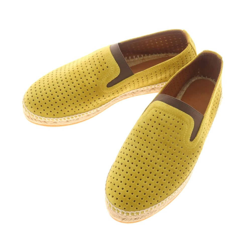 【中古】ボッテガヴェネタ BOTTEGAVENETA パンチングスエード エスパドリーユ シューズ マスタード系【 40 】【 状態ランクA 】【 メンズ 】