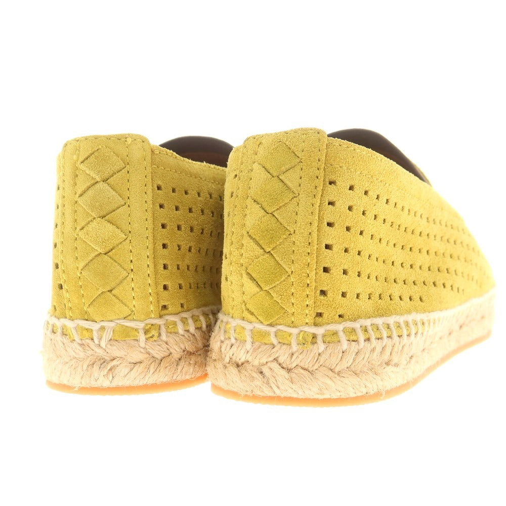 【中古】ボッテガヴェネタ BOTTEGAVENETA パンチングスエード エスパドリーユ シューズ マスタード系【 40 】【 状態ランクA 】【 メンズ 】