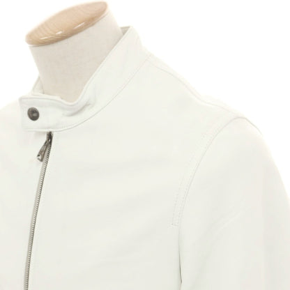 【中古】エンメティ EMMETI ラムスキン シングル ライダースジャケット ホワイト【 46 】【 状態ランクB 】【 メンズ 】