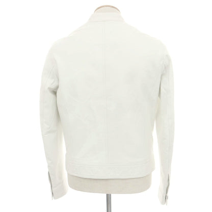 【中古】エンメティ EMMETI ラムスキン シングル ライダースジャケット ホワイト【 46 】【 状態ランクB 】【 メンズ 】