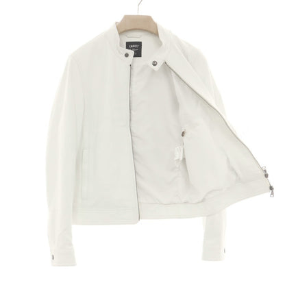 【中古】エンメティ EMMETI ラムスキン シングル ライダースジャケット ホワイト【 46 】【 状態ランクB 】【 メンズ 】