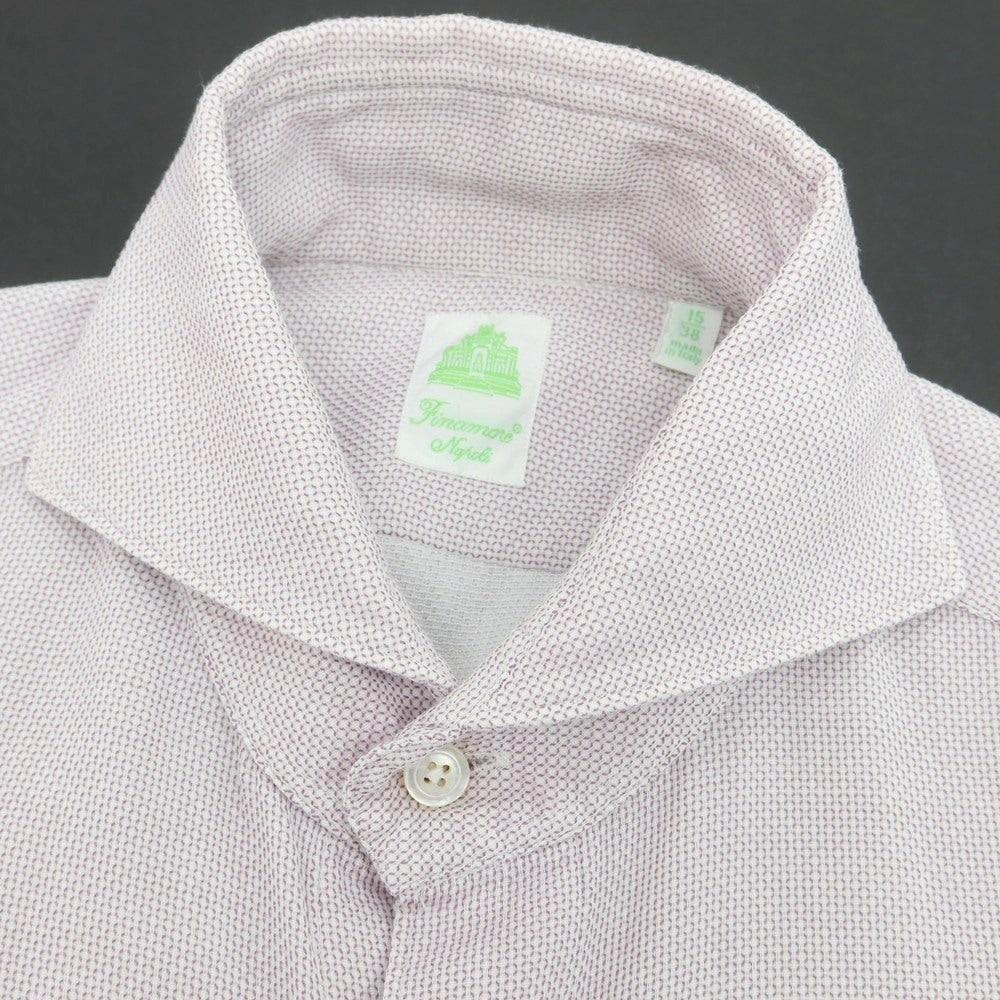 【中古】フィナモレ Finamore コットン ホリゾンタルカラー ドレスシャツ パープルxホワイト【 38 】【 状態ランクB 】【 メンズ 】