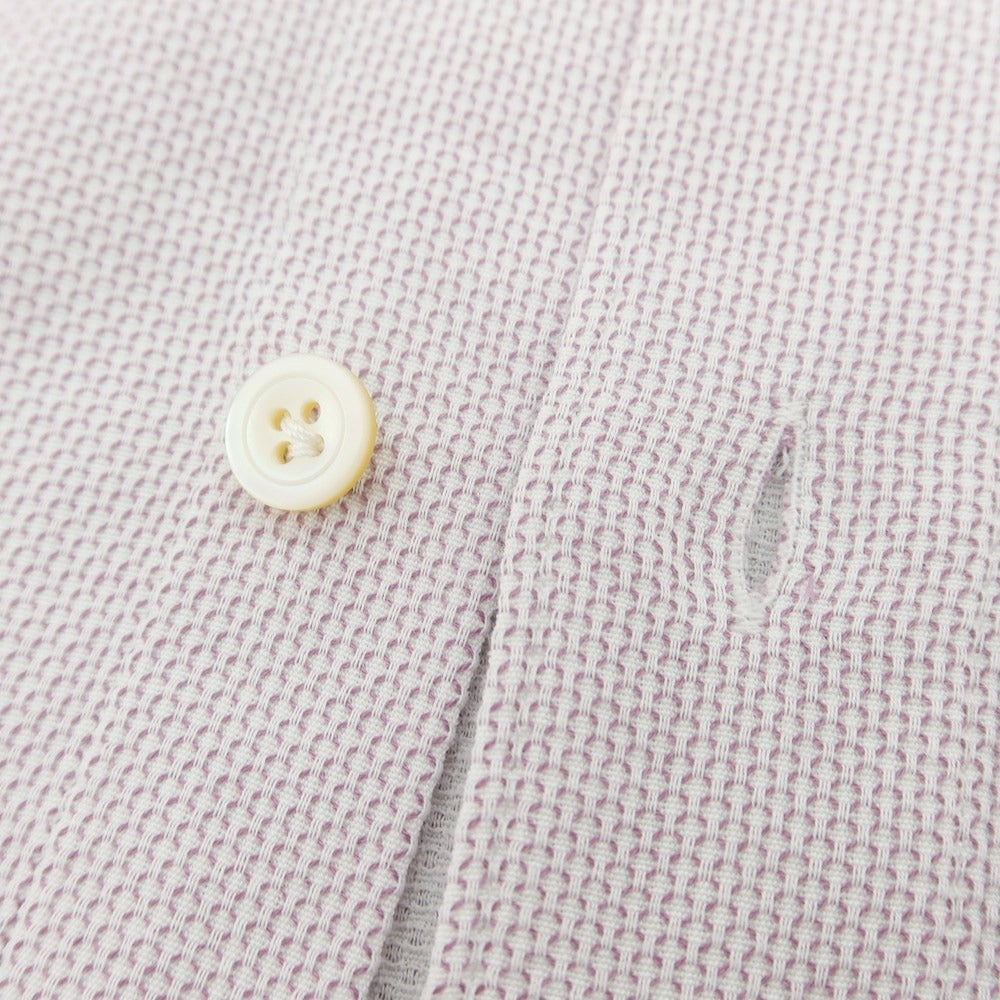 【中古】フィナモレ Finamore コットン ホリゾンタルカラー ドレスシャツ パープルxホワイト【 38 】【 状態ランクB 】【 メンズ 】