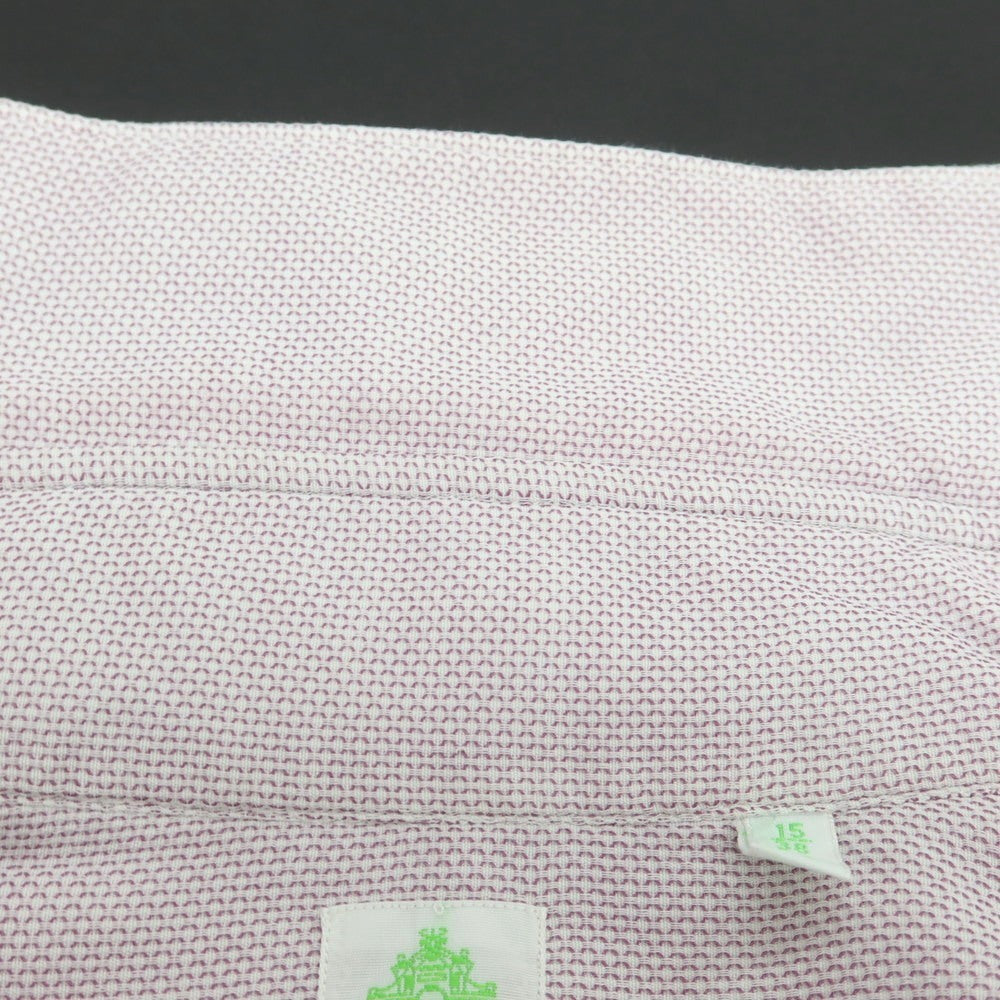 【中古】フィナモレ Finamore コットン ホリゾンタルカラー ドレスシャツ パープルxホワイト【 38 】【 状態ランクB 】【 メンズ 】