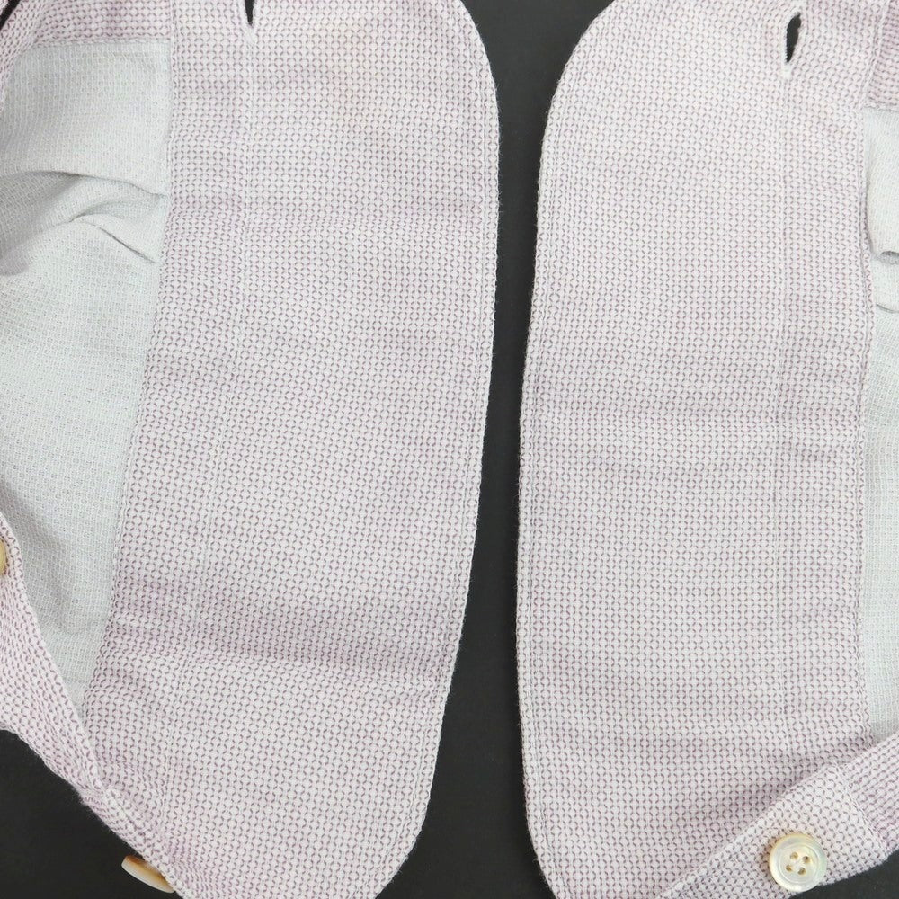 【中古】フィナモレ Finamore コットン ホリゾンタルカラー ドレスシャツ パープルxホワイト【 38 】【 状態ランクB 】【 メンズ 】