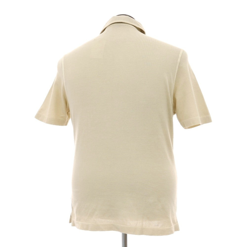 【中古】フィリッポ デ ローレンティス FILIPPO DE LAURENTIIS 製品染め 鹿の子 コットン 半袖ポロシャツ ベージュ【サイズ50】【 状態ランクB 】【 メンズ 】