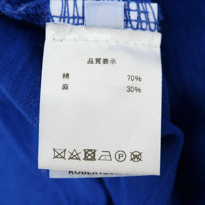 【中古】ドルモア DRUMOHR コットンリネン 半袖ポロシャツ ブルー【サイズL】【 状態ランクC 】【 メンズ 】