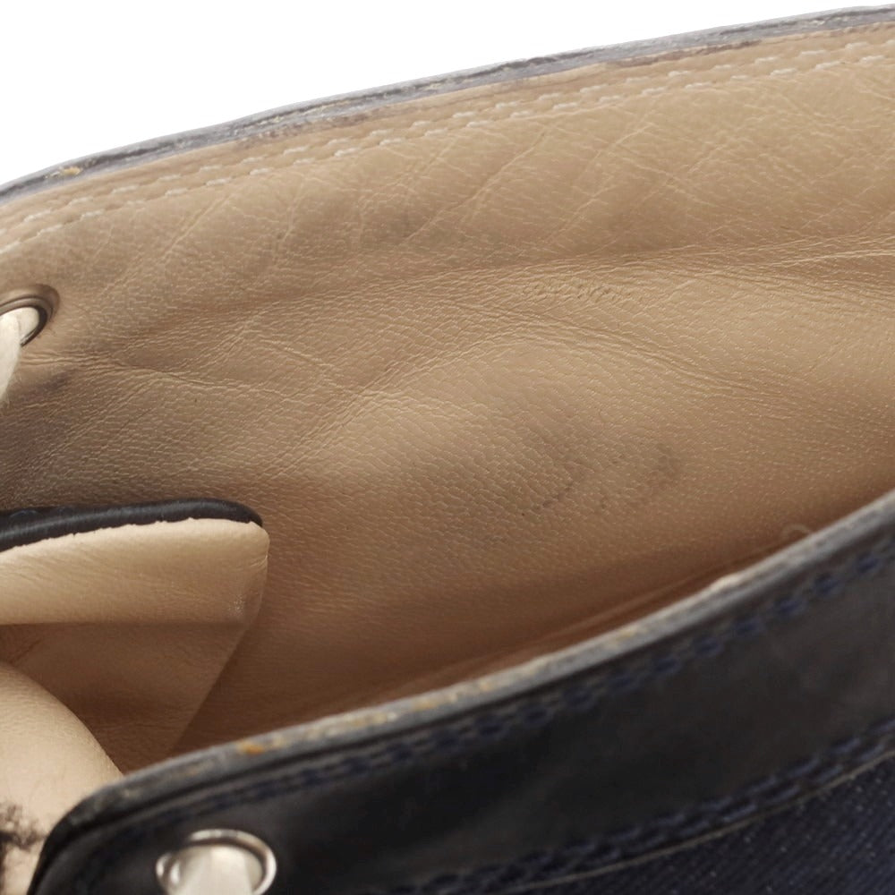 【中古】クリスチャンルブタン Christian Louboutin デニム×レザー ハイカットスニーカー ネイビー【 41 】【 状態ランクB 】【 メンズ 】