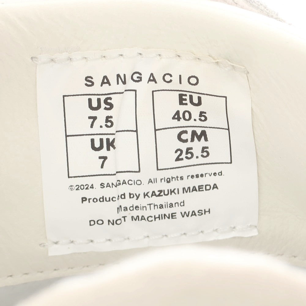 【中古】サンガッチョ Sangacio レザー ベルクロスニーカー オフホワイト【 25.5 】【 状態ランクB 】【 メンズ 】