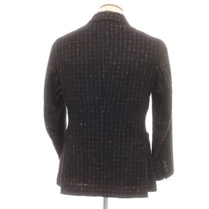 【中古】ザ ジジ THE GIGI コットンモヘヤウールナイロン チェック ダブル8B カジュアルジャケット ブラックxブラウン【 46 】【 状態ランクB 】【 メンズ 】