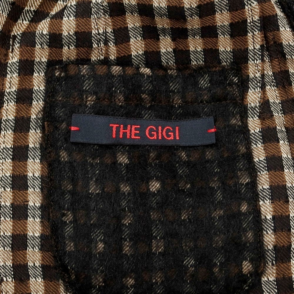 【中古】ザ ジジ THE GIGI コットンモヘヤウールナイロン チェック ダブル8B カジュアルジャケット ブラックxブラウン【 46 】【 状態ランクB 】【 メンズ 】
