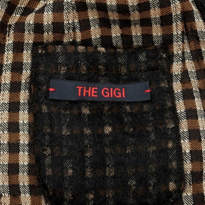 【中古】ザ ジジ THE GIGI コットンモヘヤウールナイロン チェック ダブル8B カジュアルジャケット ブラックxブラウン【 46 】【 状態ランクB 】【 メンズ 】