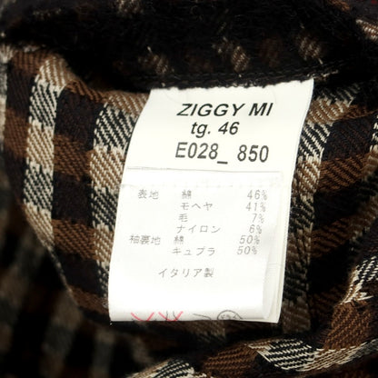 【中古】ザ ジジ THE GIGI コットンモヘヤウールナイロン チェック ダブル8B カジュアルジャケット ブラックxブラウン【 46 】【 状態ランクB 】【 メンズ 】