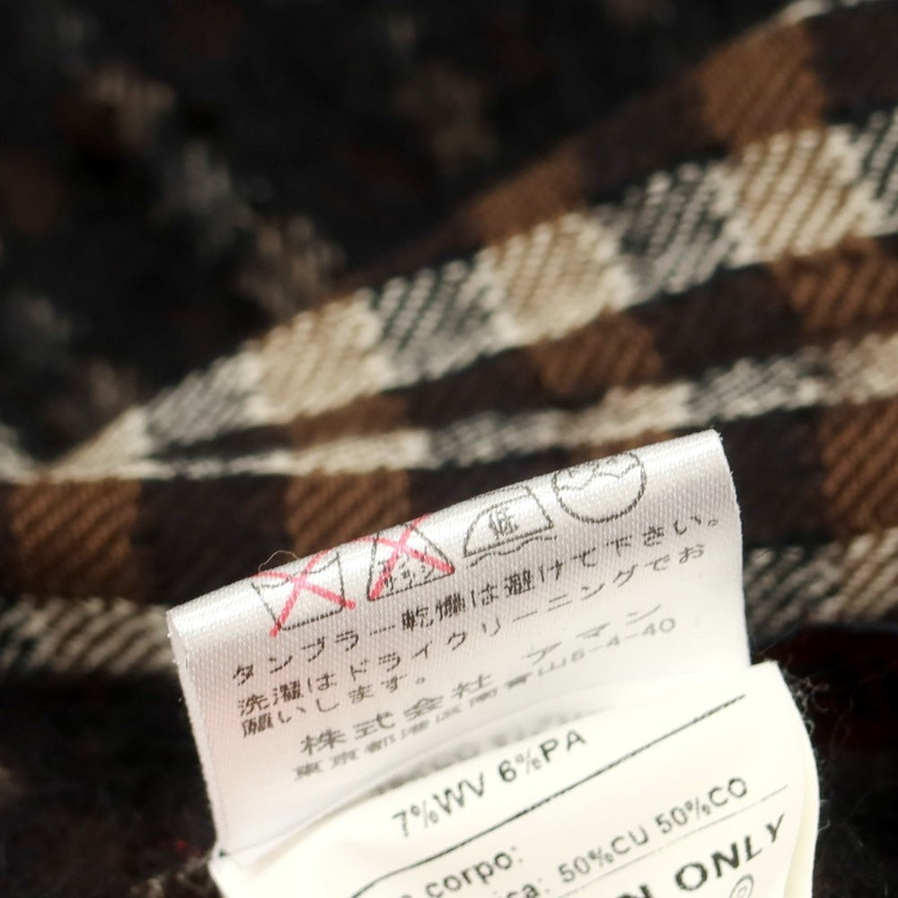 【中古】ザ ジジ THE GIGI コットンモヘヤウールナイロン チェック ダブル8B カジュアルジャケット ブラックxブラウン【 46 】【 状態ランクB 】【 メンズ 】