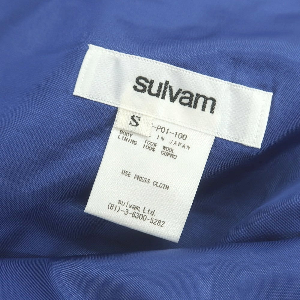 【中古】サルバム sulvam ウール 裾スリット入り カジュアルスラックスパンツ ブラック【サイズS】【 状態ランクA 】【 メンズ 】 [DPD]