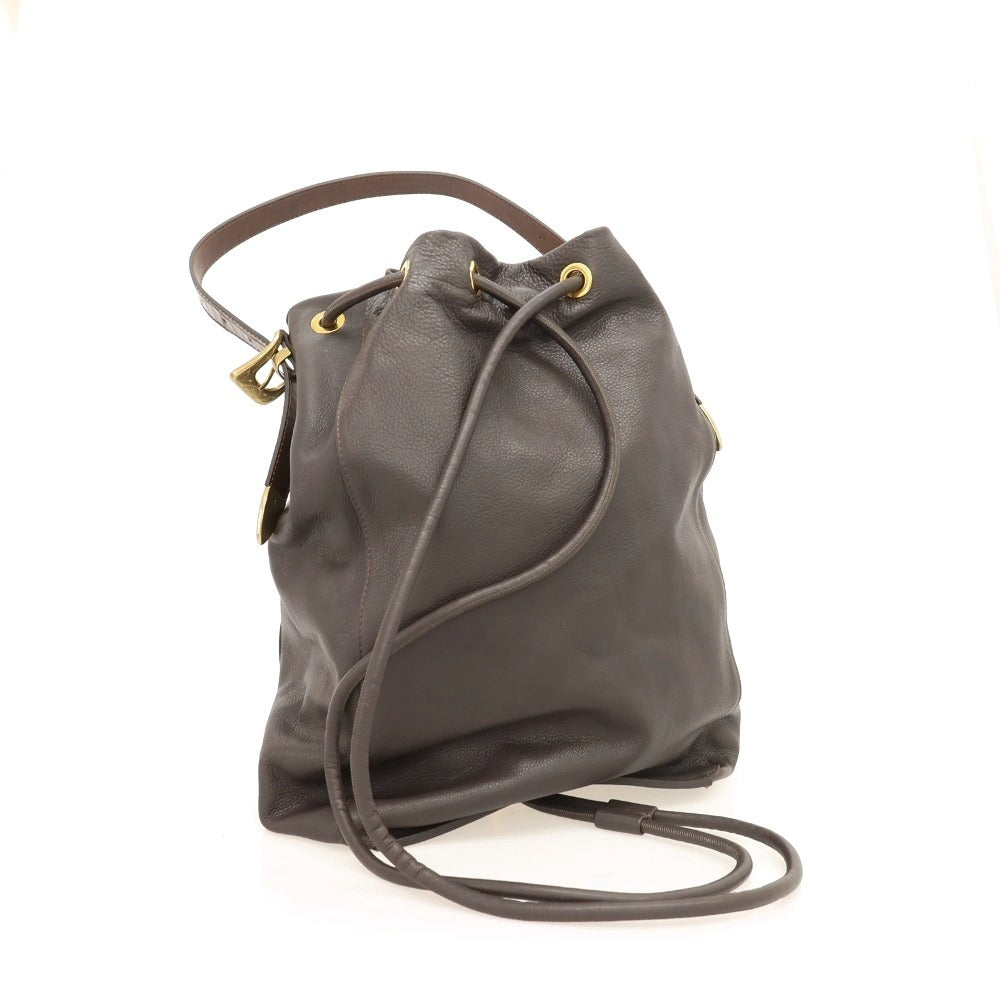 【中古】ティベリオフェレッティ TIBERIO FERRETTI 2WAY レザー ナップザック ダークブラウン【 状態ランクA 】【 メンズ 】