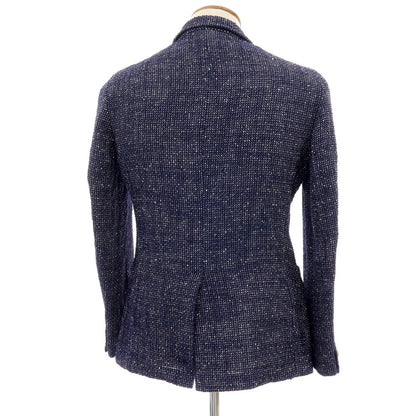 【中古】エルネスト ernesto GFB リネンウール ダブル カジュアルジャケット ネイビー×ホワイト【 50 】【 状態ランクB 】【 メンズ 】