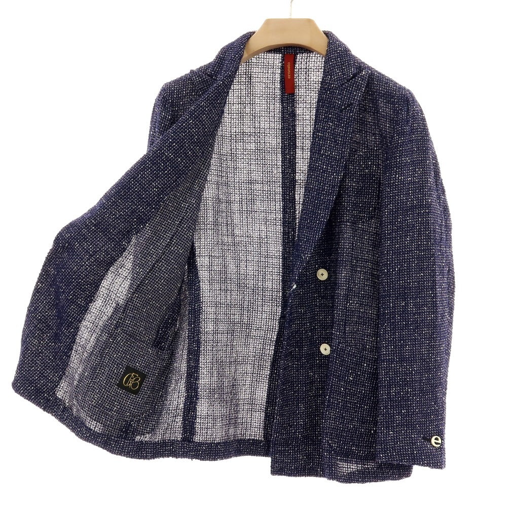 【中古】エルネスト ernesto GFB リネンウール ダブル カジュアルジャケット ネイビー×ホワイト【 50 】【 状態ランクB 】【 メンズ 】