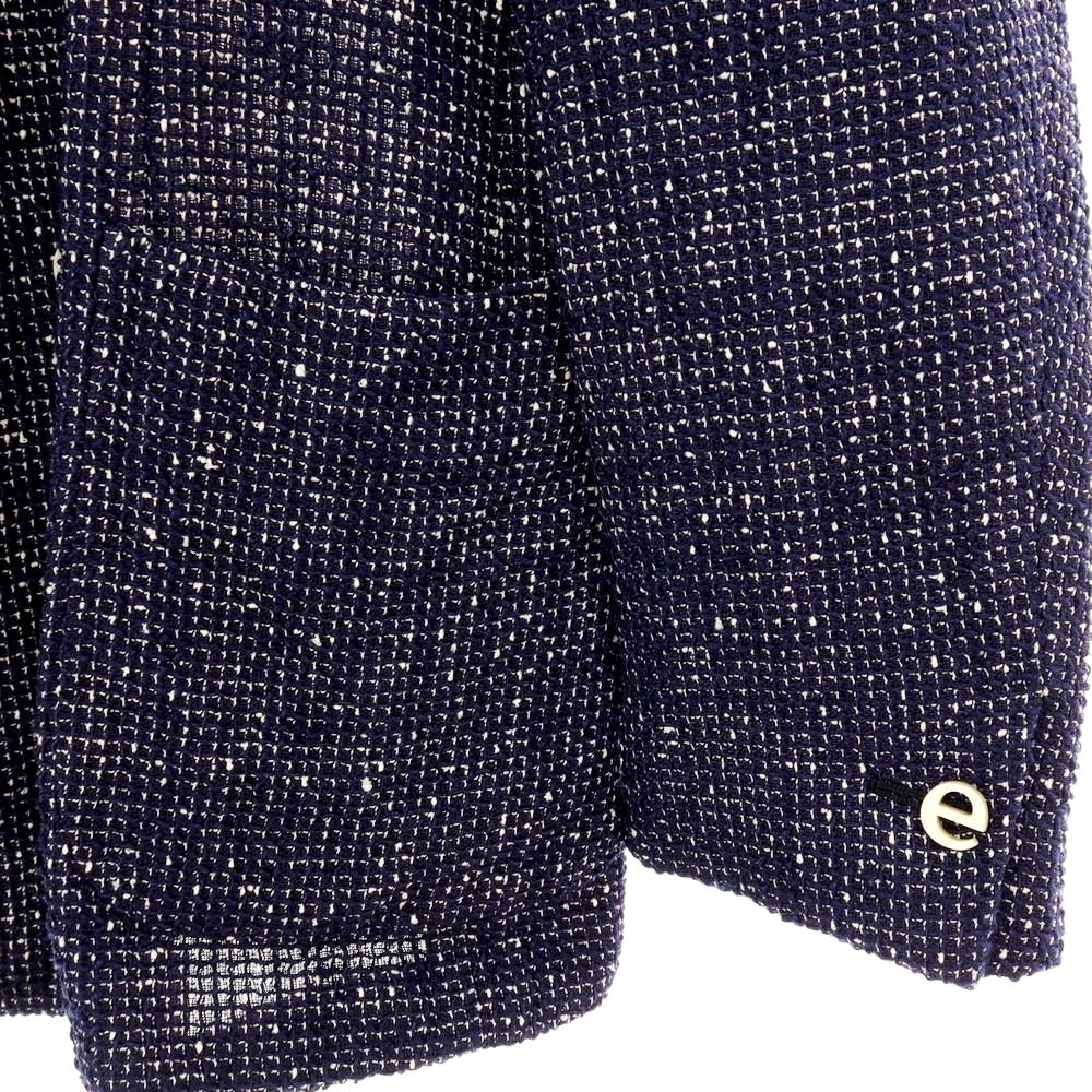 【中古】エルネスト ernesto GFB リネンウール ダブル カジュアルジャケット ネイビー×ホワイト【 50 】【 状態ランクB 】【 メンズ 】