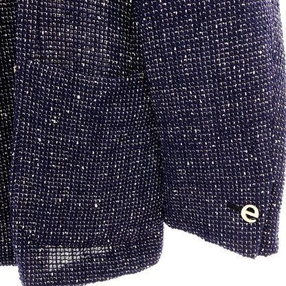 【中古】エルネスト ernesto GFB リネンウール ダブル カジュアルジャケット ネイビー×ホワイト【 50 】【 状態ランクB 】【 メンズ 】