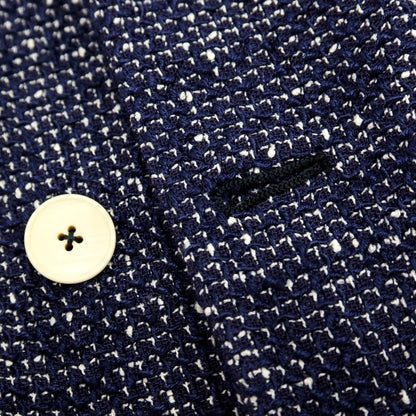 【中古】エルネスト ernesto GFB リネンウール ダブル カジュアルジャケット ネイビー×ホワイト【 50 】【 状態ランクB 】【 メンズ 】