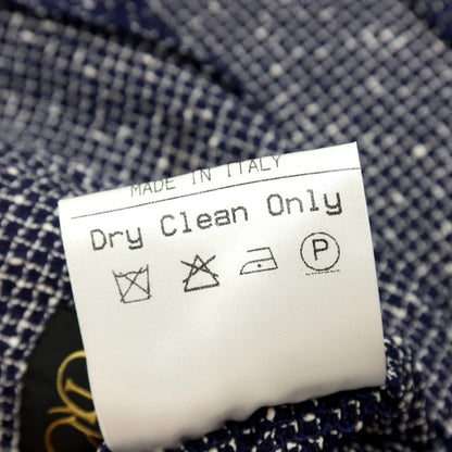 【中古】エルネスト ernesto GFB リネンウール ダブル カジュアルジャケット ネイビー×ホワイト【 50 】【 状態ランクB 】【 メンズ 】