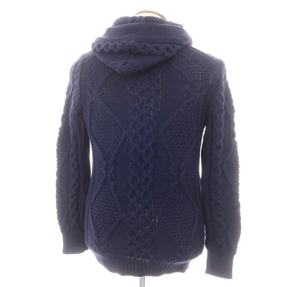 【中古】ロベルトコリーナ ROBERTO COLLINA ウール フーデッド カーディガン ライトネイビー【 48 】【 状態ランクB 】【 メンズ 】