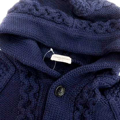 【中古】ロベルトコリーナ ROBERTO COLLINA ウール フーデッド カーディガン ライトネイビー【 48 】【 状態ランクB 】【 メンズ 】