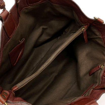 【中古】ファロルニ FALORNI レザー トートバッグ レッドブラウン【 状態ランクC 】【 メンズ 】