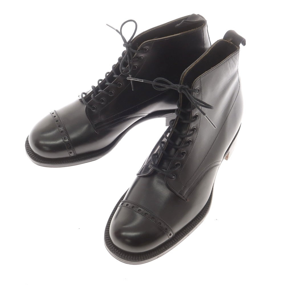 【中古】【未使用】グレンソン GRENSON ストレートチップ レースアップブーツ ブラック【 6 1/2E 】【 状態ランクS 】【 メンズ 】