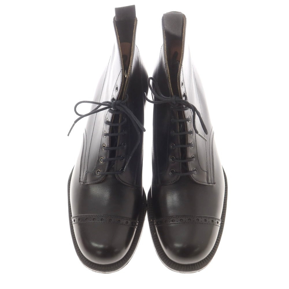 【中古】【未使用】グレンソン GRENSON ストレートチップ レースアップブーツ ブラック【 8 1/2E 】【 状態ランクS 】【 メンズ 】