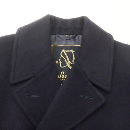 【中古】シーラップ Sealup GENOVA ウールカシミヤ ピーコート ダークネイビー【 50 】【 状態ランクA 】【 メンズ 】