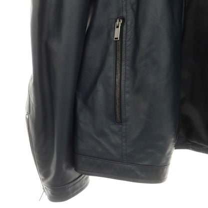 【中古】タリアトーレ TAGLIATORE STANLEY ラムレザー ダブルジップ シングルライダース レザーブルゾン ネイビー【 48 】【 状態ランクB 】【 メンズ 】