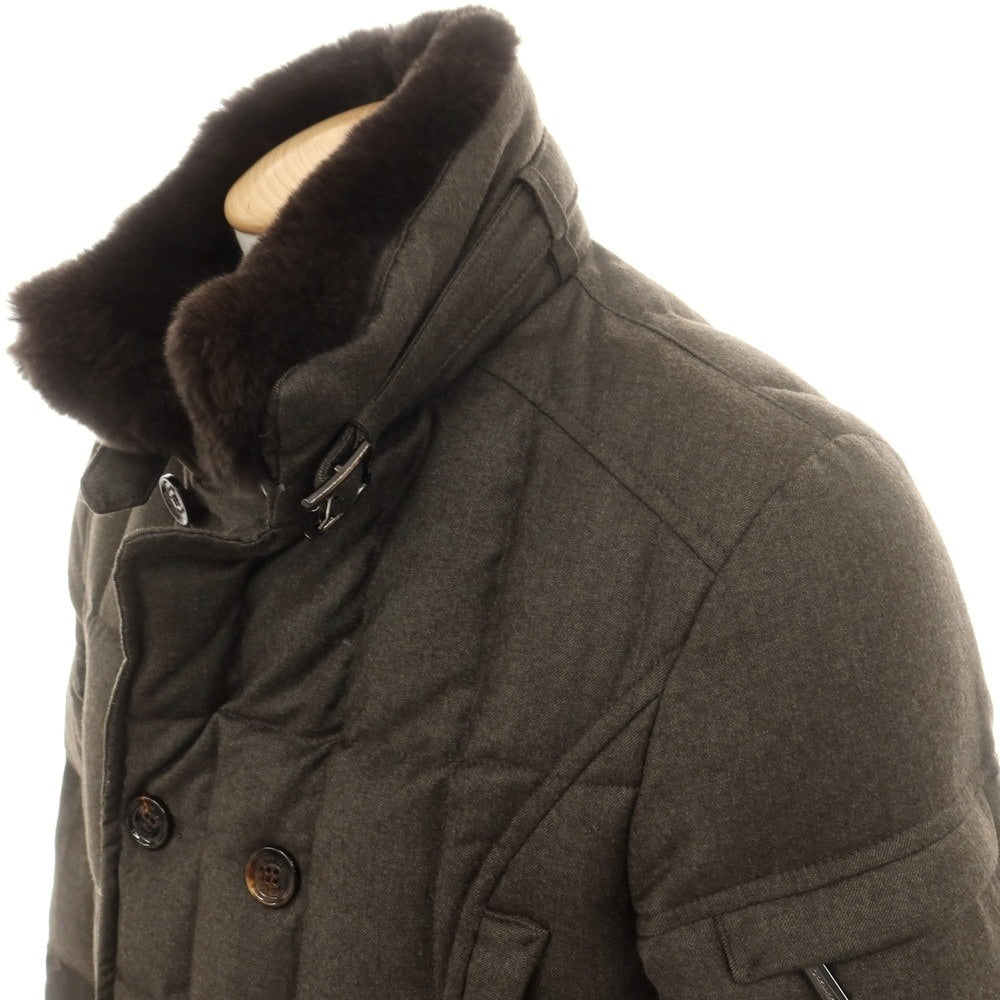 【中古】ムーレー MOORER SIRO-L ウールカシミヤ ダブルブレスト ダウンジャケット アッシュブラウン【 42 】【 状態ランクB 】【 メンズ 】