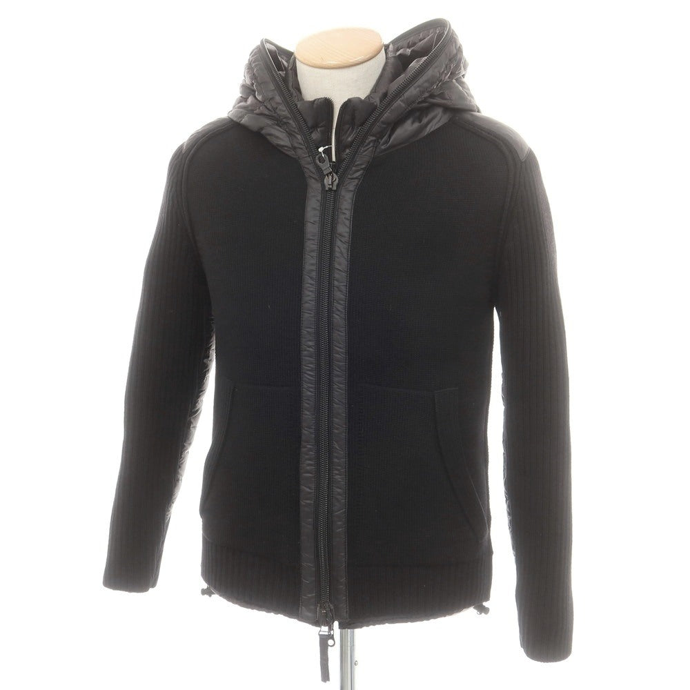 【中古】デュベティカ DUVETICA ウール ダウンライナー付き フルジップ フーデッド ニットブルゾン ブラック【 44 】【 状態ランクB 】【 メンズ 】