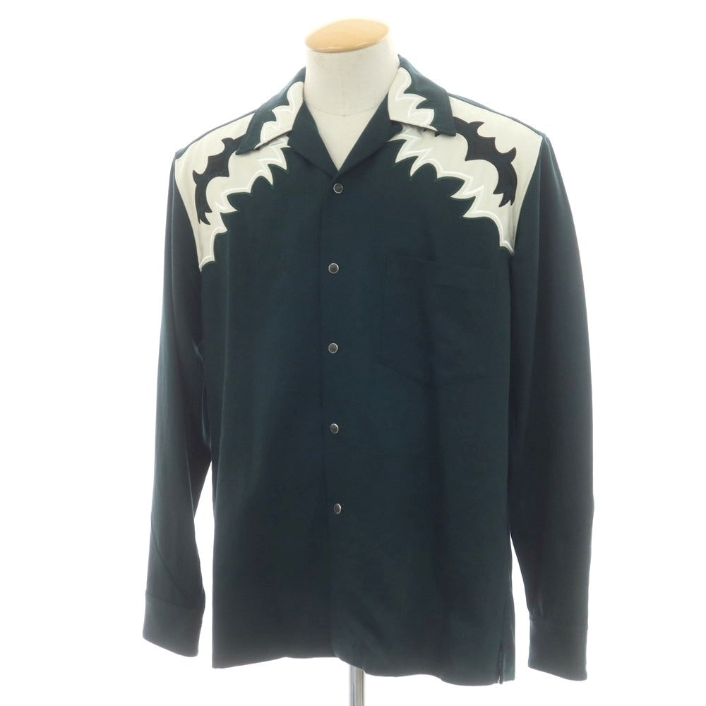 【中古】【未使用】トーガ TOGA Embroidery western shirt オープンカラー カジュアルシャツ ダークグリーン【 44 】【 状態ランクS 】【 メンズ 】