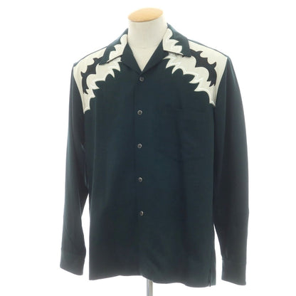 【中古】【未使用】トーガ TOGA Embroidery western shirt オープンカラー カジュアルシャツ ダークグリーン【 44 】【 状態ランクS 】【 メンズ 】