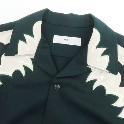 【中古】【未使用】トーガ TOGA Embroidery western shirt オープンカラー カジュアルシャツ ダークグリーン【 44 】【 状態ランクS 】【 メンズ 】