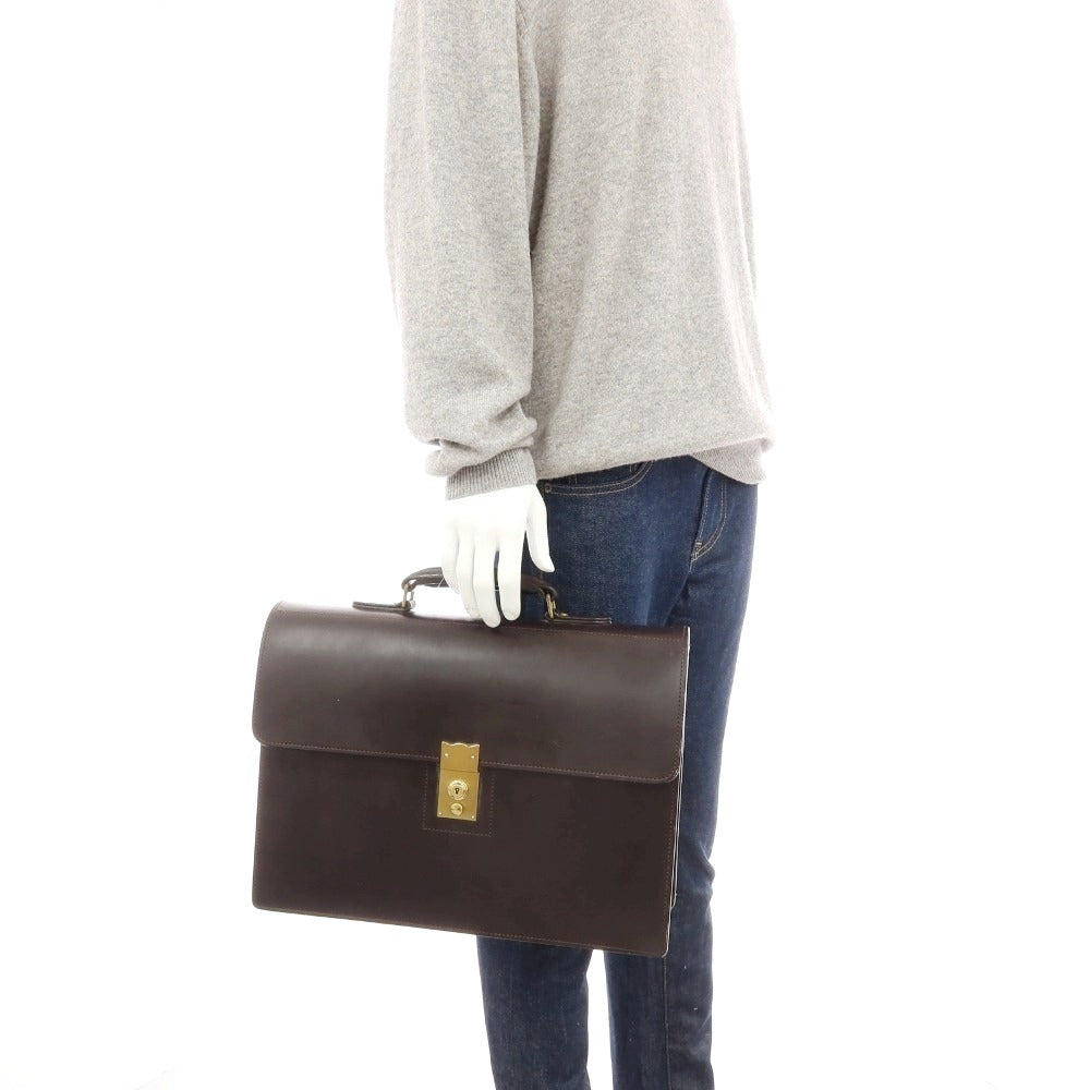 【中古】ポーター PORTER CROWNシリーズ ブライドルレザー ブリーフケース ダークブラウン【 状態ランクC 】【 メンズ 】 [APD]