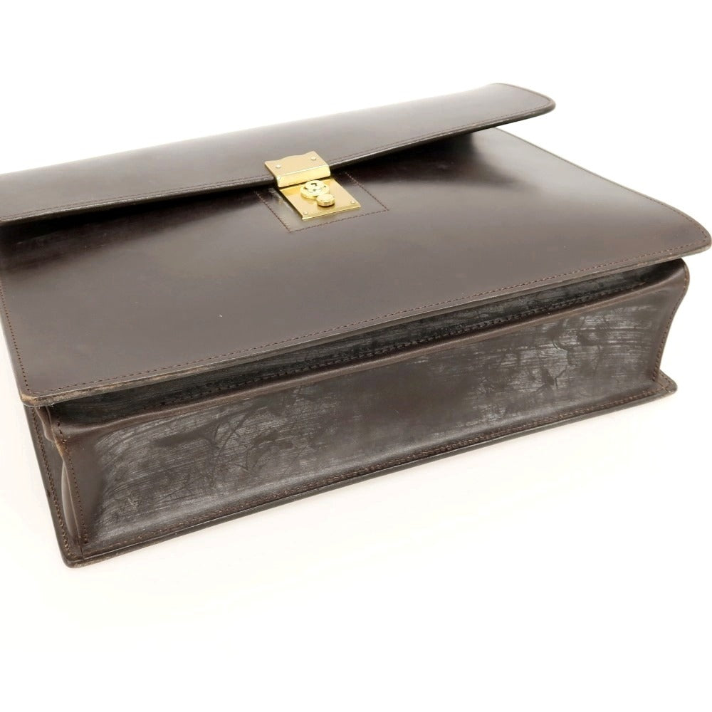 【中古】ポーター PORTER CROWNシリーズ ブライドルレザー ブリーフケース ダークブラウン【 状態ランクC 】【 メンズ 】