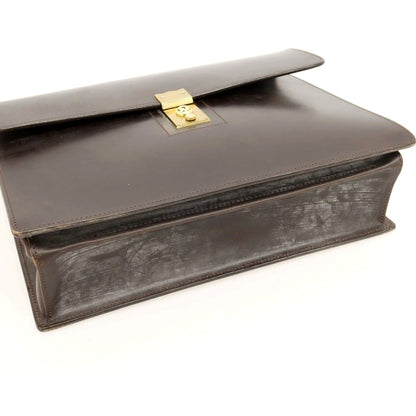 【中古】ポーター PORTER CROWNシリーズ ブライドルレザー ブリーフケース ダークブラウン【 状態ランクC 】【 メンズ 】