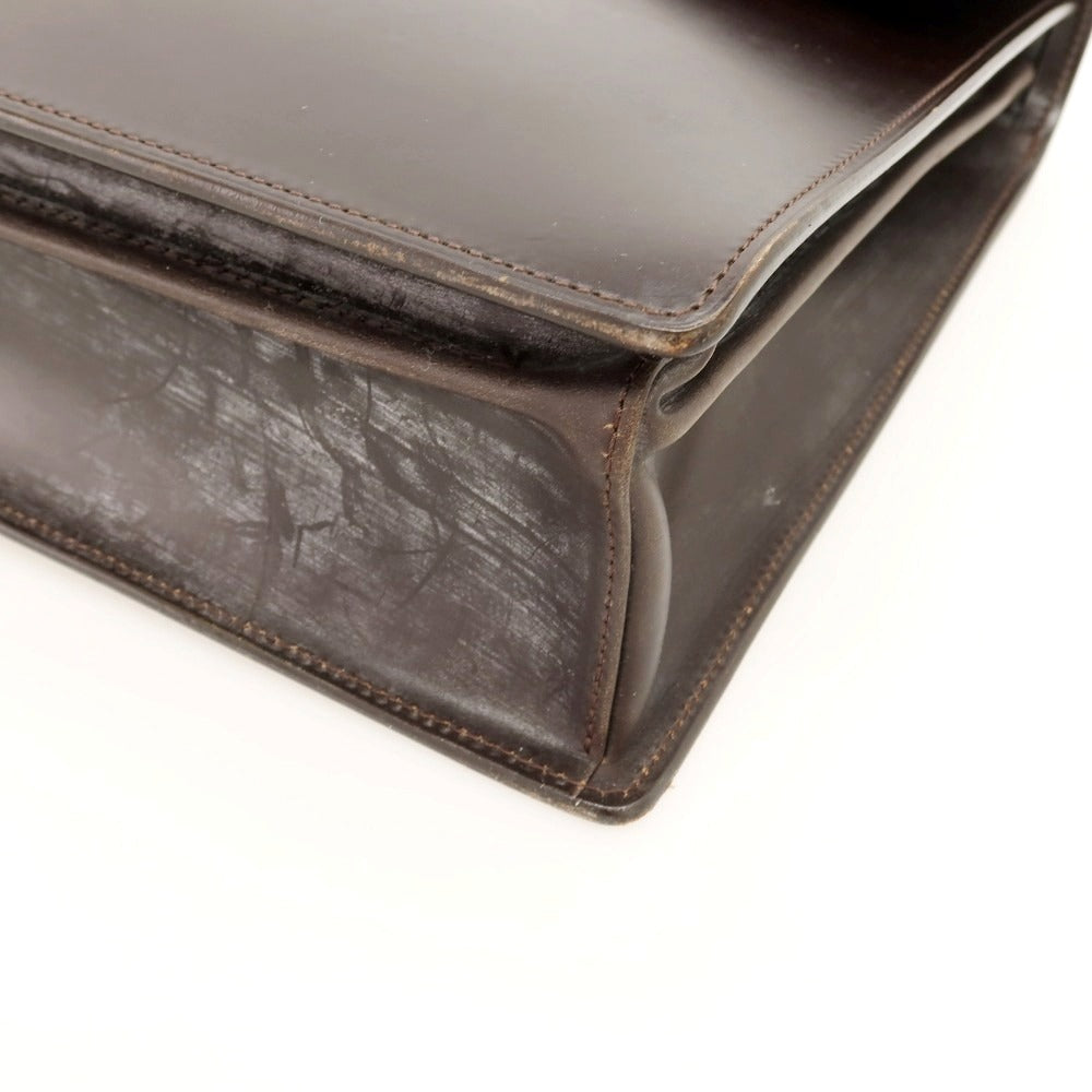 【中古】ポーター PORTER CROWNシリーズ ブライドルレザー ブリーフケース ダークブラウン【 状態ランクC 】【 メンズ 】