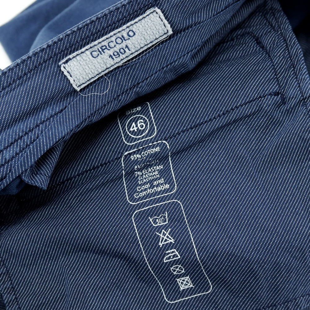 【中古】チルコロ1901 CIRCOLO 1901 コットンジャージー カジュアルスラックスパンツ ライトネイビー【サイズ46】【 状態ランクC 】【 メンズ 】