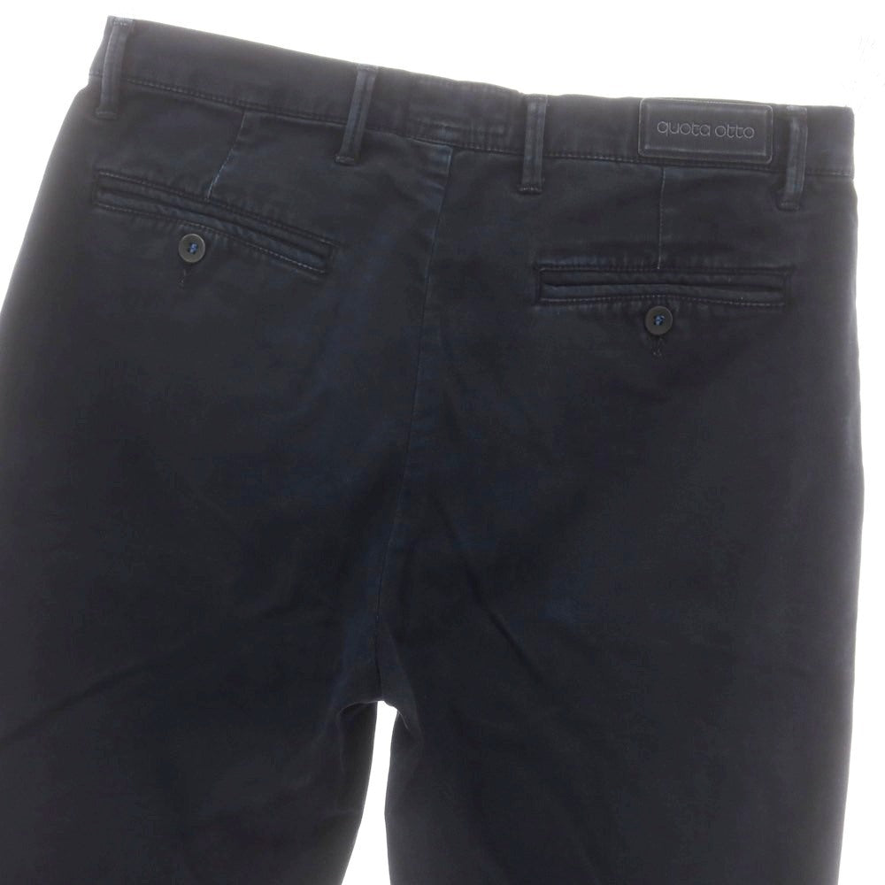 【中古】クォータオット quota otto ストレッチ コットン カジュアルスラックスパンツ ネイビー【 46 】【 状態ランクB 】【 メンズ 】
